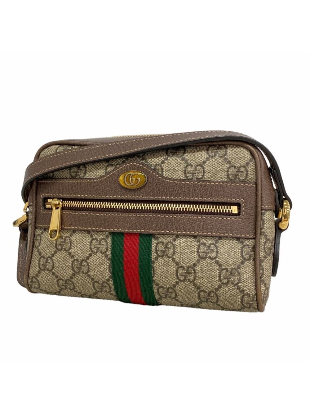 Gucci Shoulder Bag Ophidia Brown Champagne Gold